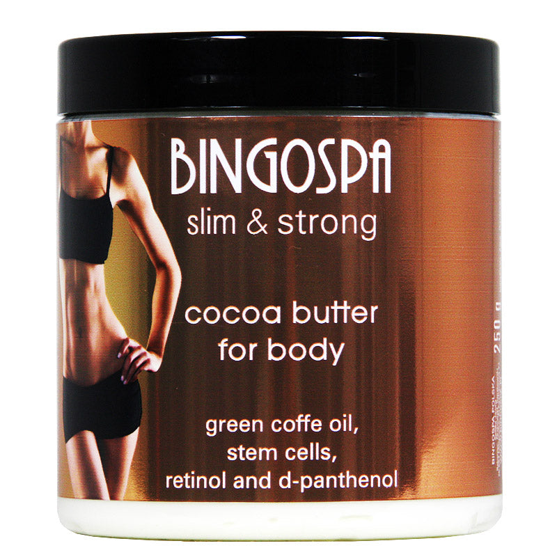 Masło kakaowe do ciała - olejek z zielonej kawy, komórki macierzyste, retinol i d-panthenol BINGOSPA slim & strong